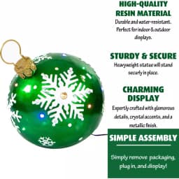Fraser Hill Farm 1.5 ft. 24-Light LED Jeweled Ball Ornament with Snowflake Design thumbnail 7