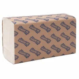 Genuine Joe 9.5 in. x 9.1 in. White Multi-Fold Paper Towels, 250 Sheets per Pack thumbnail 1