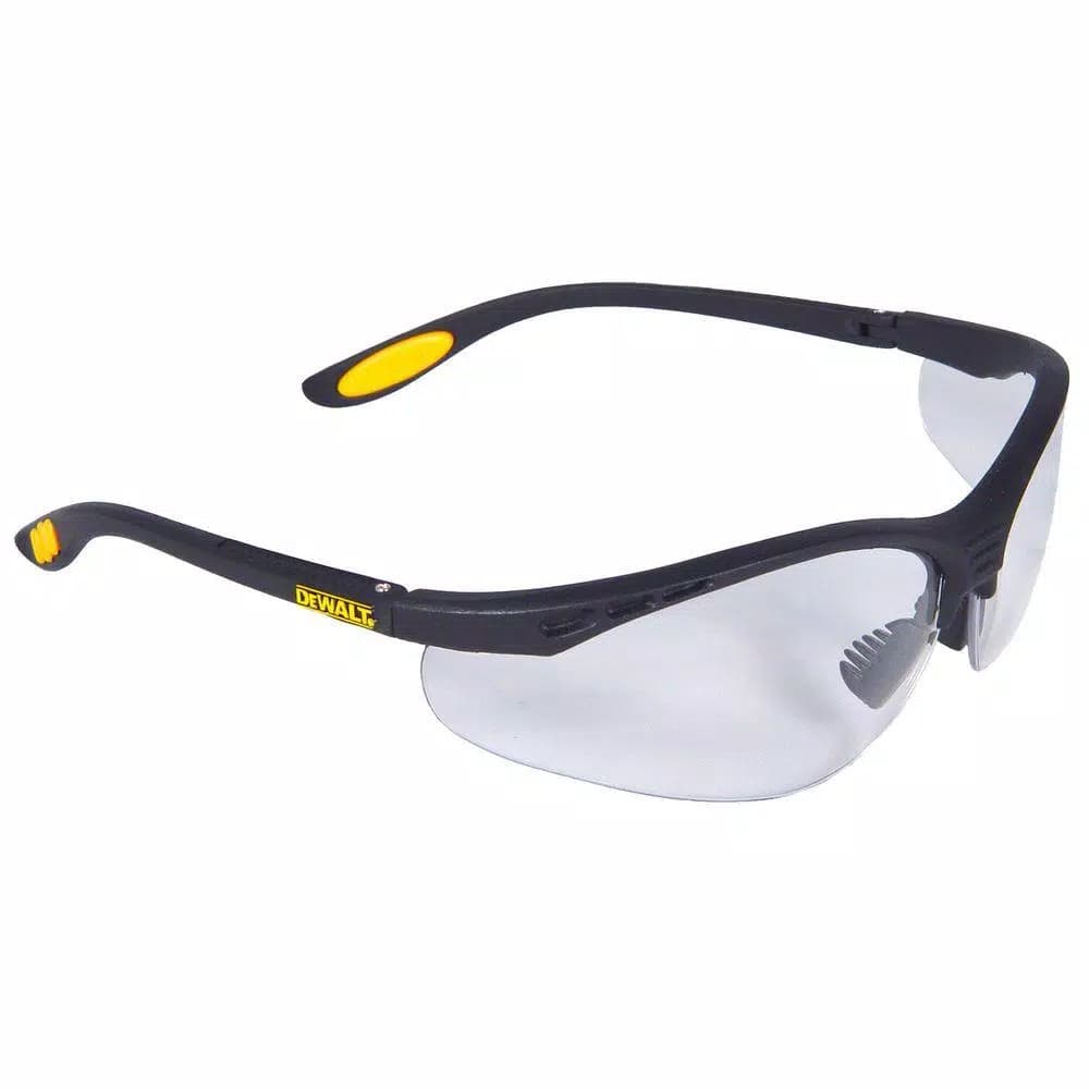 DEWALT Reinforcer Safety Glasses with Clear Polycarbonate Lens and Rubber Temple Pads