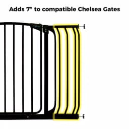 Dreambaby 7 in. Gate Extension for Chelsea Standard Height Child Safety Gates, Black thumbnail 2