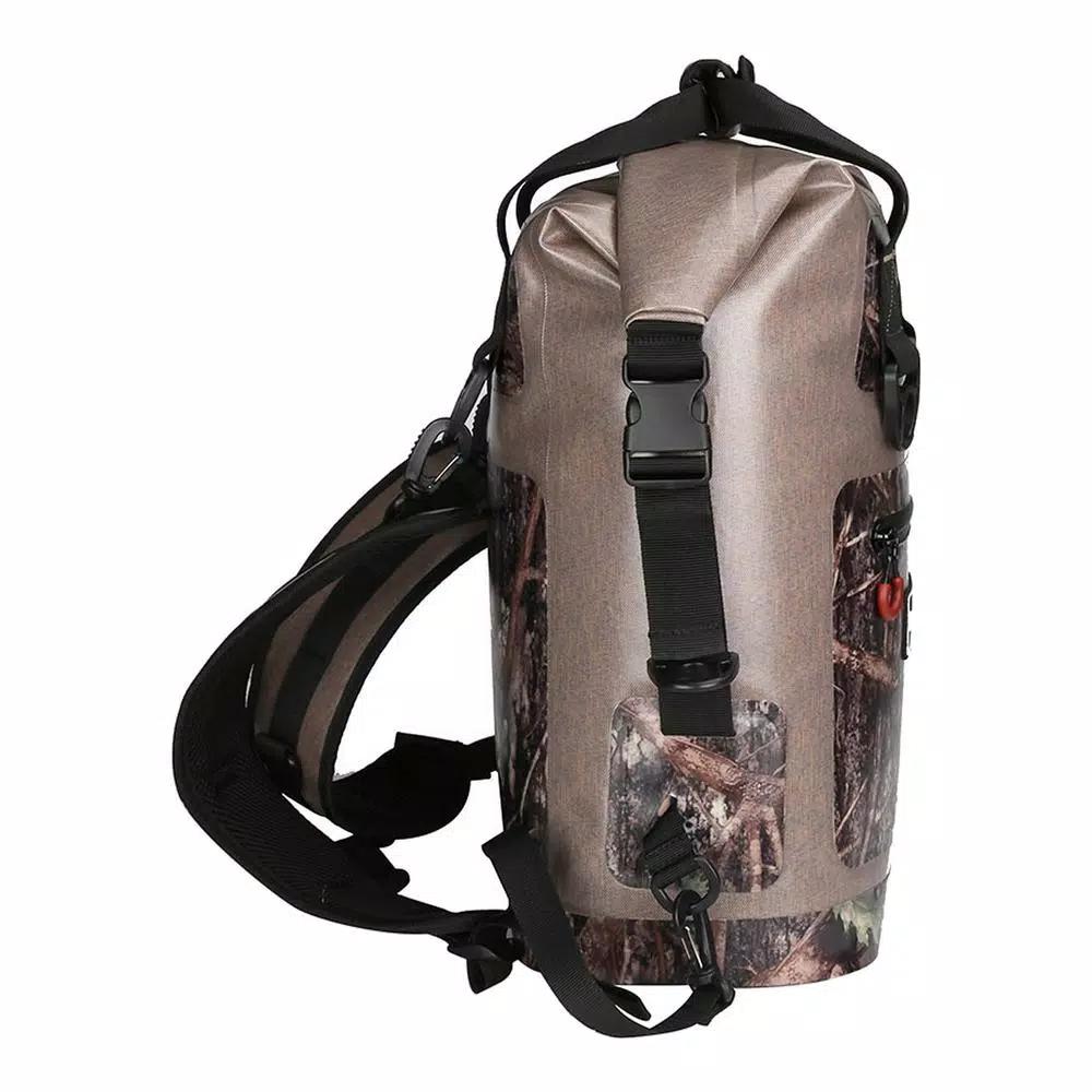 Camp-Zero Premium Soft-Side Backpack Cooler, 17.2 Qt. 20 Can Capacity, Beige and Camo