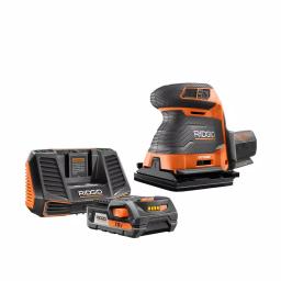 RIDGID 18V OCTANE Cordless Brushless 3-Speed 1/4 Sheet Sander Kit with 2.0 Ah Battery and Charger thumbnail 1