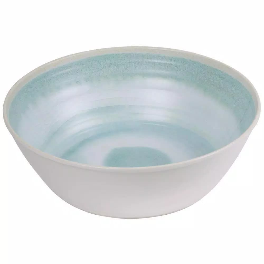 Unbranded Raku Aqua Melamine Serving Bowl, 169 oz, Shatterproof & Dishwasher Safe