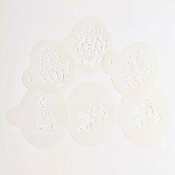 Designer Stencils Faberge Eggs and Easter Bunnies Cookie Stencil Bundle, 6-Pattern Set