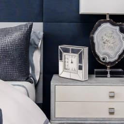 Unbranded Mirrored Table Clock with Beaded Glass Border and Roman Numerals thumbnail 5