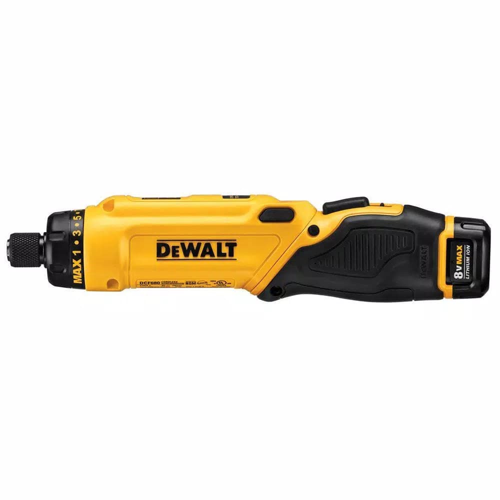 DEWALT 8V MAX Cordless Gyroscopic Screwdriver Kit with 1.0 Ah Battery, Charger & Bag