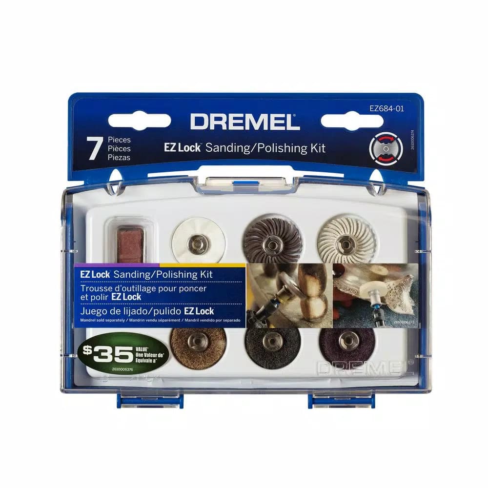 Dremel EZ Lock Rotary Tool Sanding and Polishing Mini Kit, 7-Piece Set