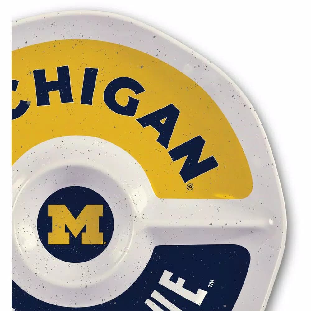Magnolia Lane Michigan NCAA Officially Licensed 15 in. Melamine Chip and Dip Serving Tray