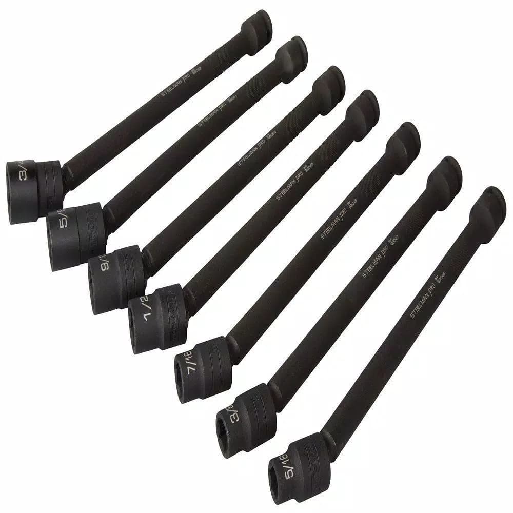 Steelman PRO 8-Piece Metric Swivel Head Impact Socket Extension Set, 3/8 in. Drive