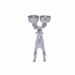 Unbranded 8.5 in. Silver Aluminum Reindeer Tea Light Candle Holder - Set of 1 thumbnail 1