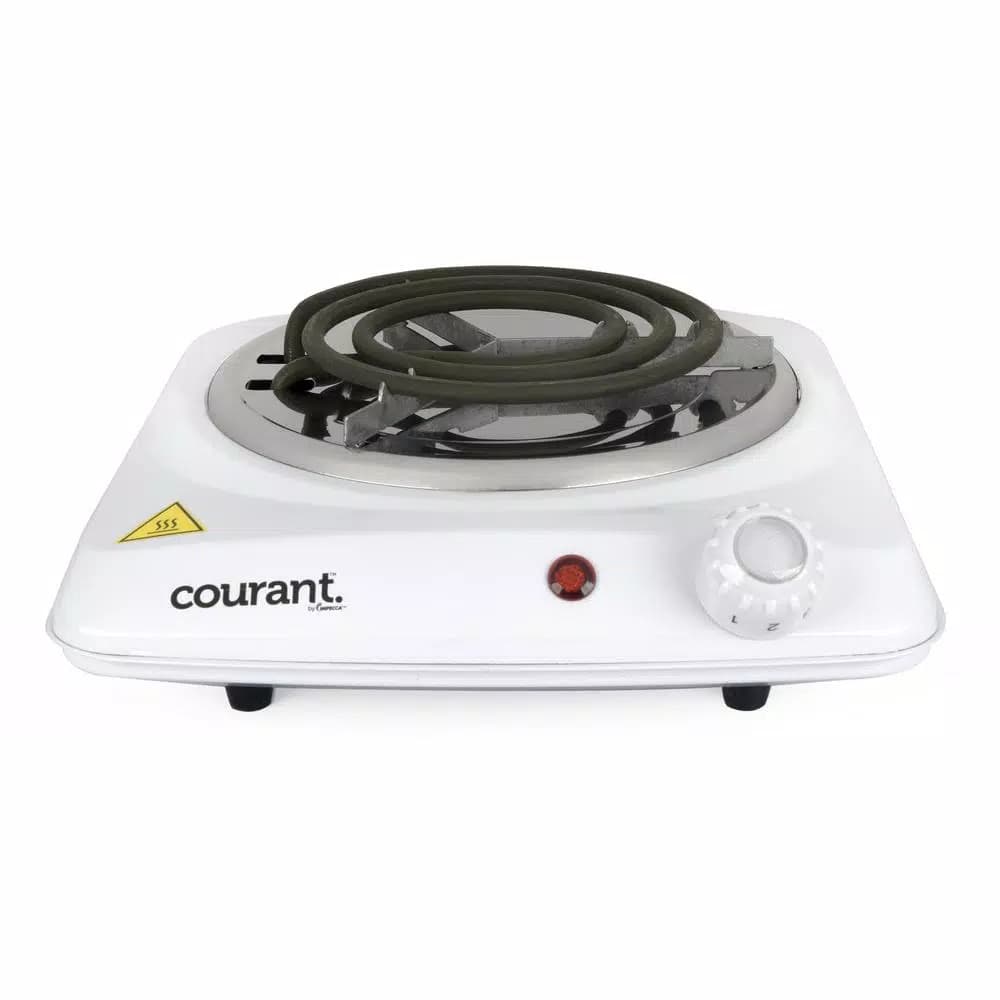 Courant 5 in. Single Burner White Hot Plate with 1000W Temperature Control