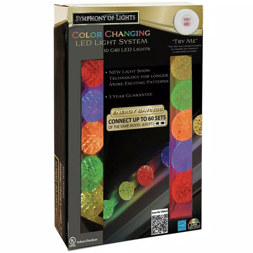 Brite Star Symphony of Lights 10-Light LED G40 Color-Changing Globe Specialty Lights