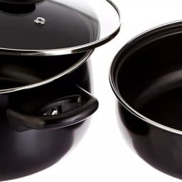 Gibson Home Chef Du Jour 7-Piece Carbon Steel Nonstick Cookware Set, Black thumbnail 2