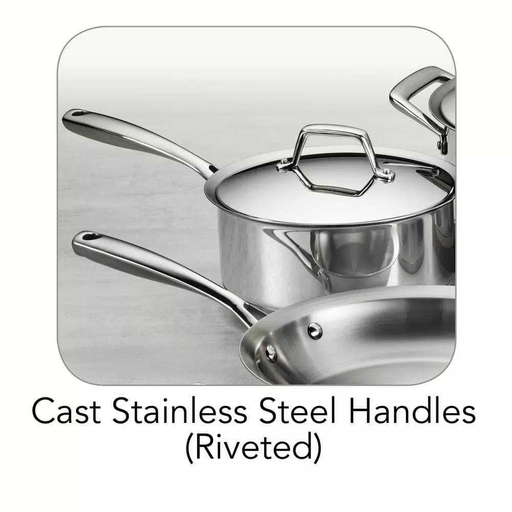 Tramontina Gourmet Prima 8-Piece Stainless Steel Cookware Set, Tri-Ply Induction Compatible