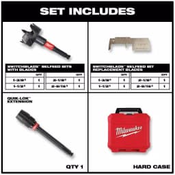 Milwaukee SwitchBlade Plumber's Selfeed Bit Set, 5-Piece thumbnail 2