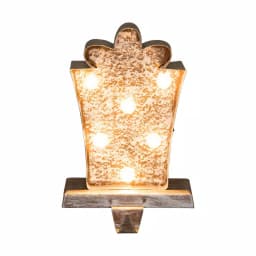 Glitzhome 2-Pack Marquee LED Metal Tree and Gift Box Stocking Holders thumbnail 2