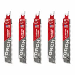 Milwaukee TORCH 6 in. 7 TPI Carbide Teeth Thick Metal Reciprocating Saw Blade (5 Pack) thumbnail 1