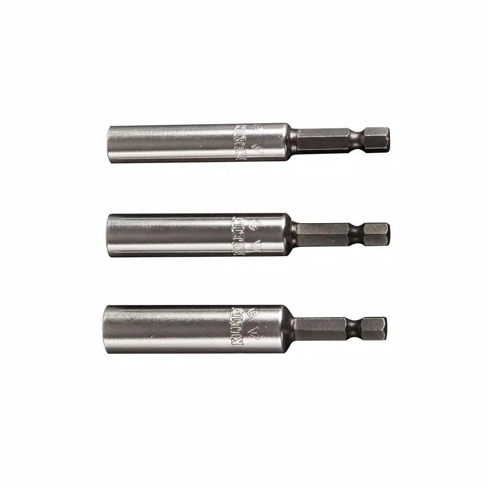 Klein Tools 3-Piece Hollow Shaft Magnetic Nut Driver Set, 1/4 in. Hex Quick Connect, Impact Rated