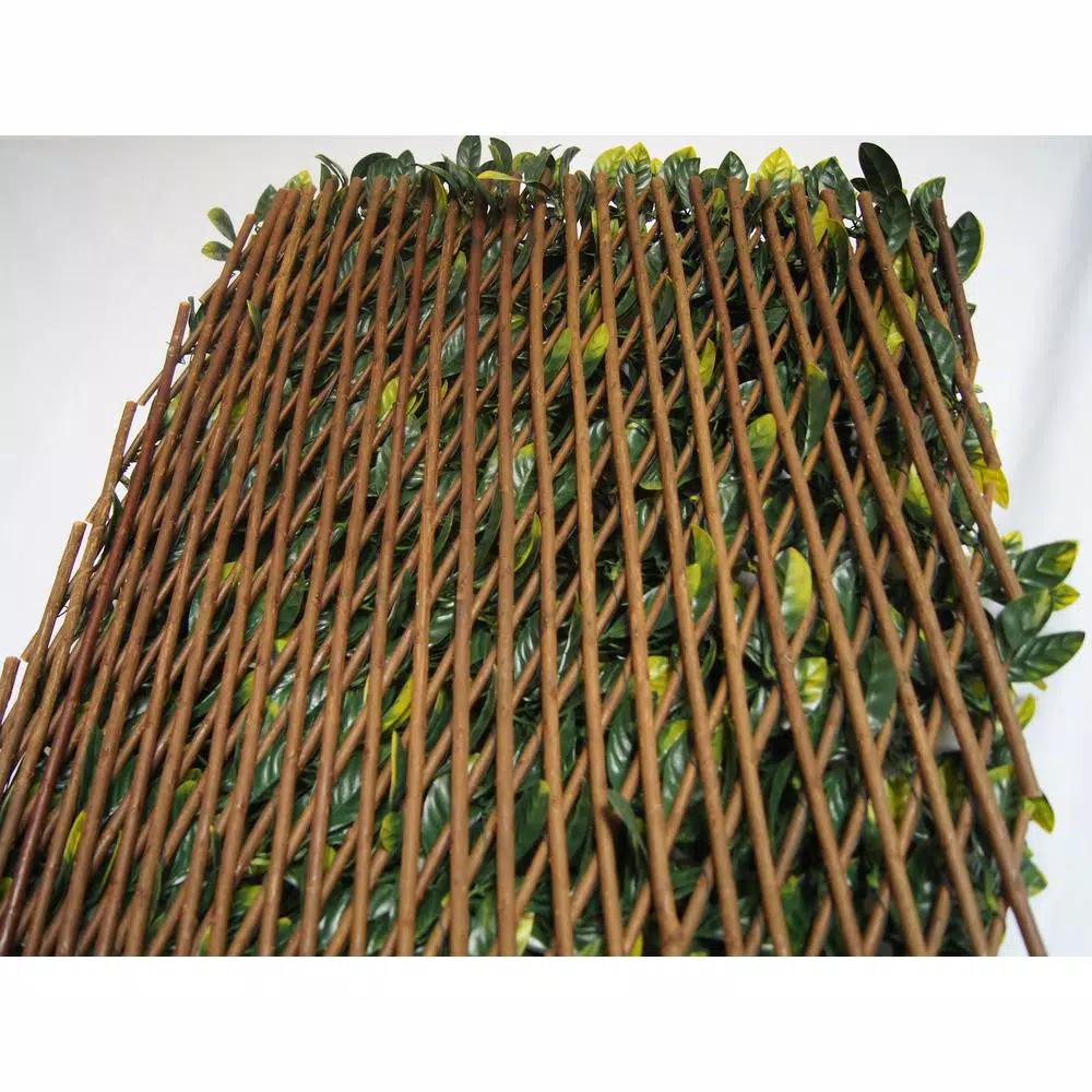 Greensmart Decor 40 in. x 80 in. Artificial Lemon Leaf Lattice Privacy Screen