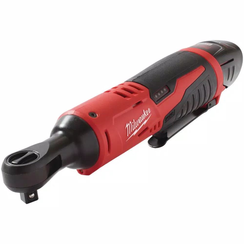 Milwaukee M12 12V 3/8 in. Cordless Ratchet Kit with 1.5 Ah Battery, Charger and Tool Bag
