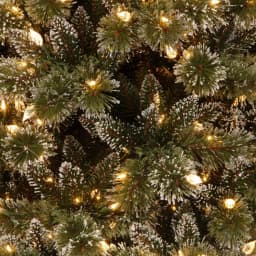 National Tree Company 7.5 ft. Glittery Bristle Pine Slim Artificial Christmas Tree with Warm White LED Lights thumbnail 3