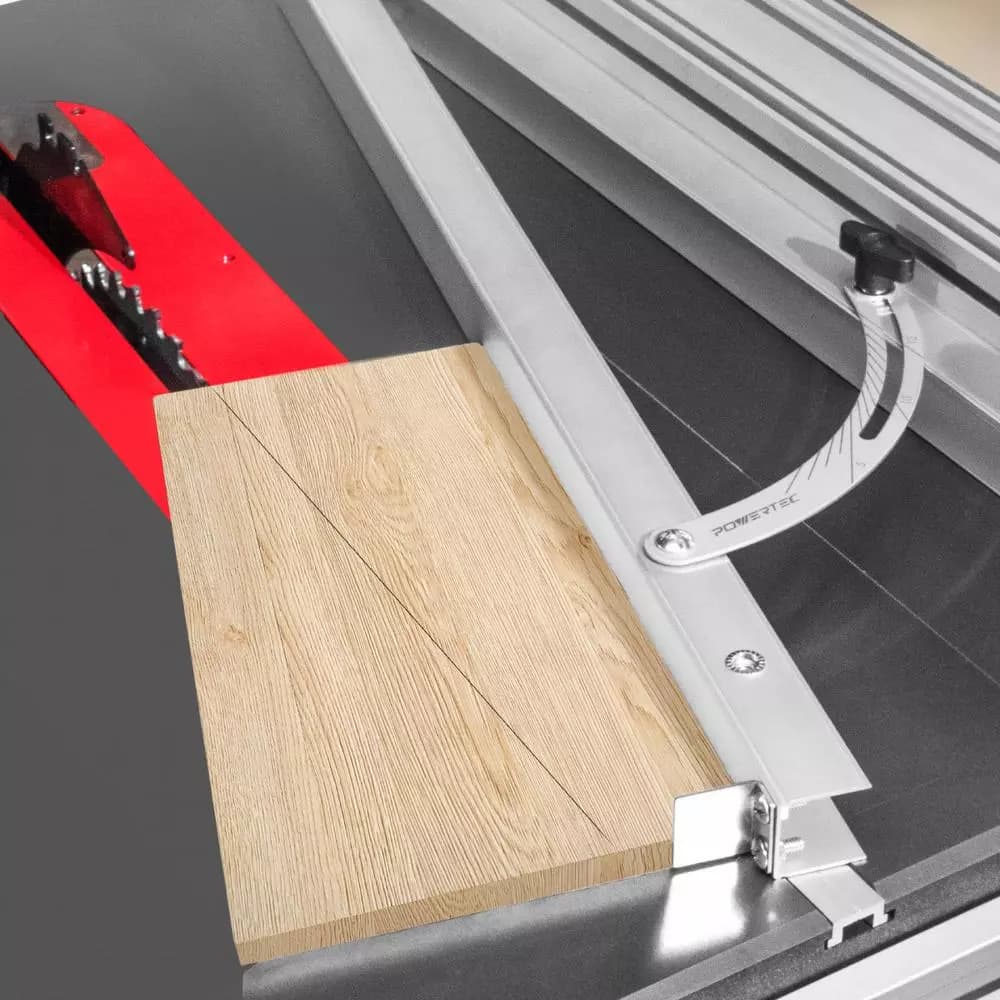 POWERTEC 24-Inch Aluminum Table Saw Taper Jig with Laser Etched Scale