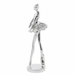 LITTON LANE 14 in. Decorative Ballerina Sculptures in Silver Polystone (3-Pack) thumbnail 2