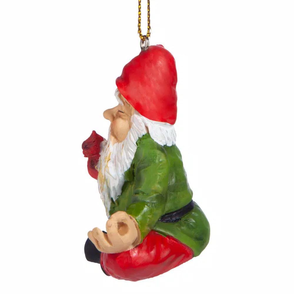 Design Toscano Zen Gnome Holiday Ornament - Hand Painted Resin Christmas Tree Bauble