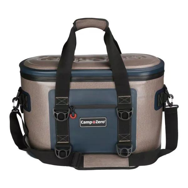 Camp-Zero 25.88 Qt. 40-Can Premium Soft Cooler - Beige and Blue