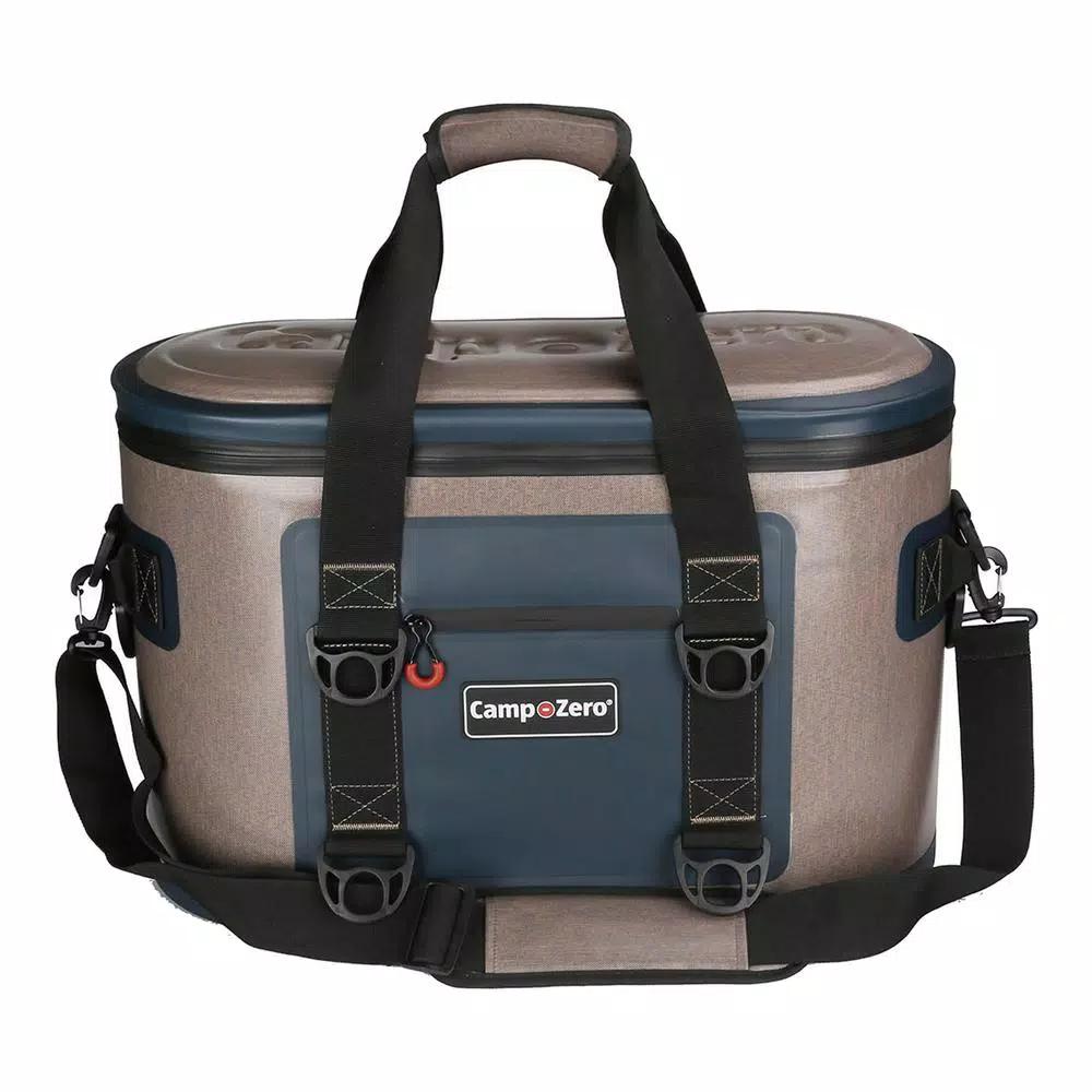 Camp-Zero 25.88 Qt. 40-Can Premium Soft Cooler - Beige and Blue