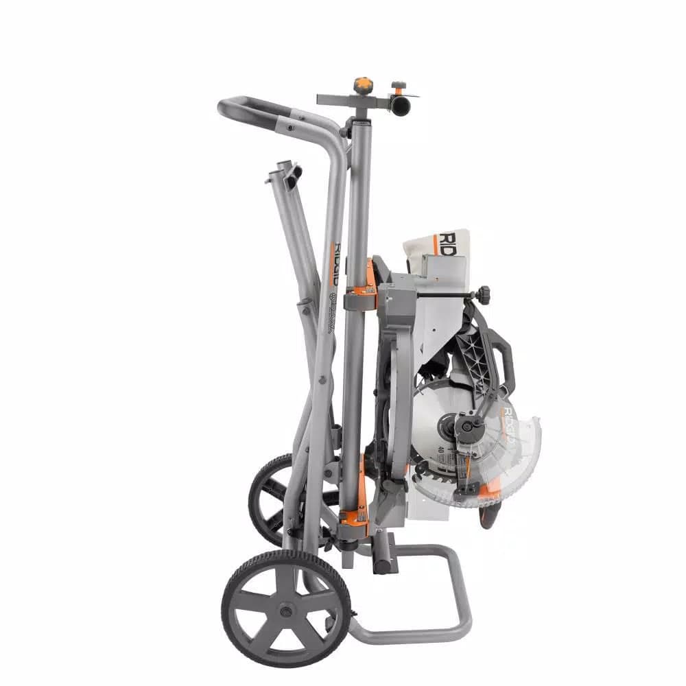 RIDGID Universal Mobile Miter Saw Stand with Mounting Braces and Large Wheels