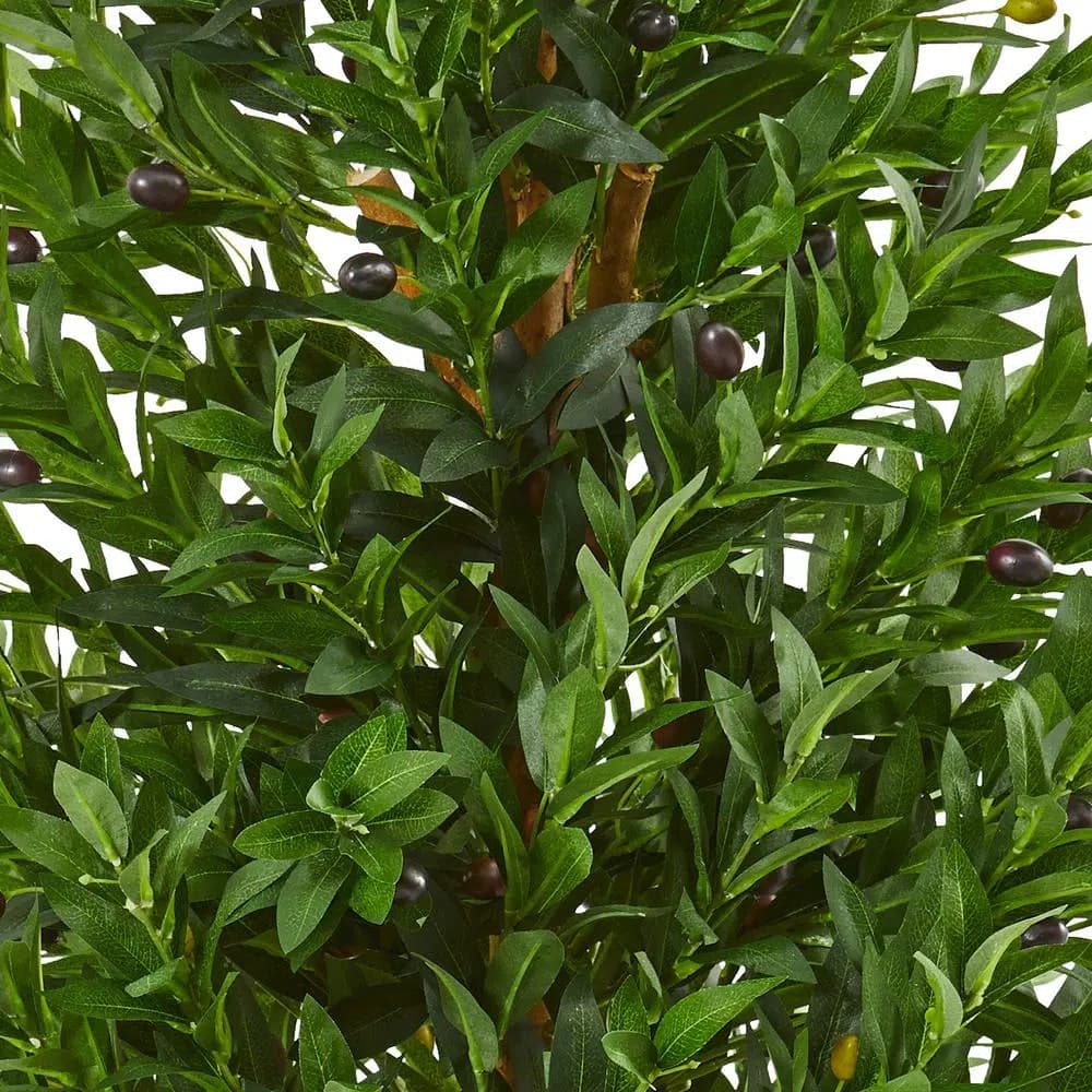 Nearly Natural 4.5 ft. Artificial Olive Cone Topiary Tree - UV-Resistant Indoor/Outdoor Greenery