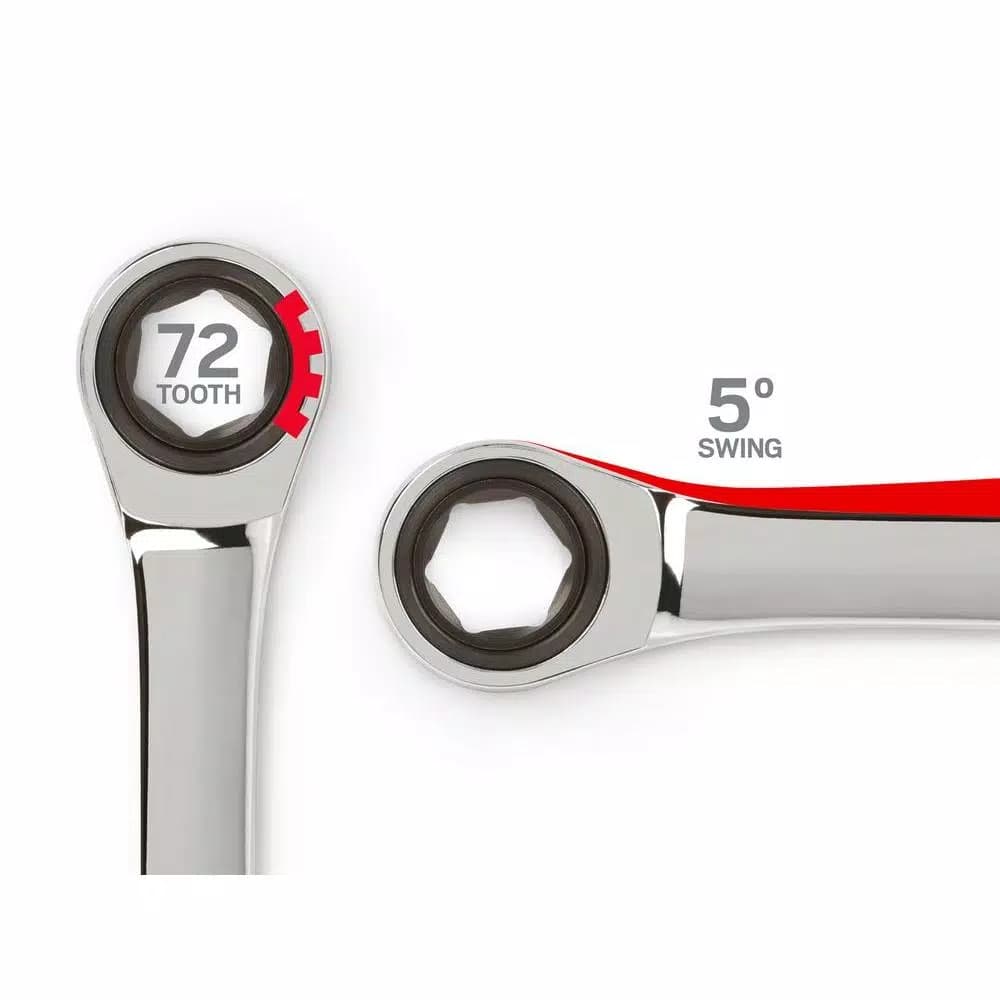 TEKTON 1 in. Ratcheting Combination Wrench, 72-Tooth, 6-Point Box End