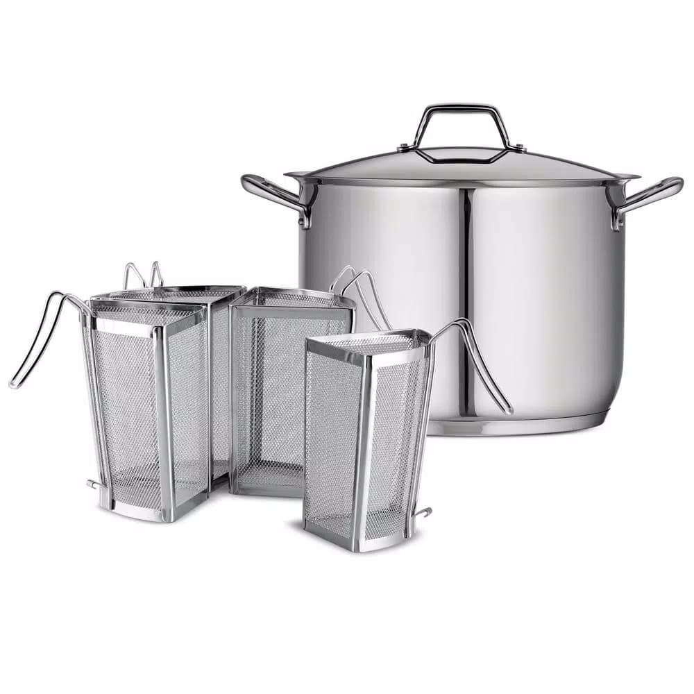 Tramontina Gourmet Prima 16 Qt. Stainless Steel Stock Pot Set with Lid and 4-Piece Pasta Inserts