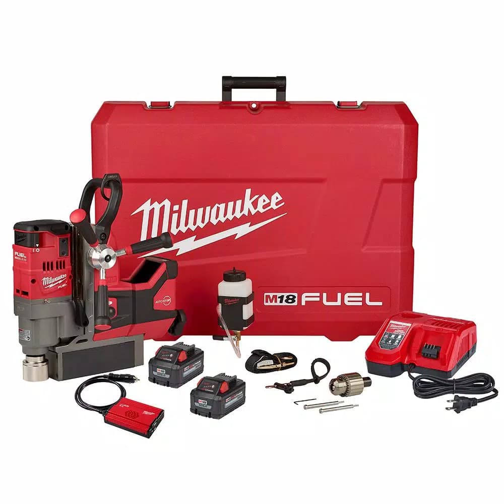 Milwaukee M18 FUEL 1-1/2 in. Lineman Magnetic Drill Kit with (2) 8.0 Ah Batteries