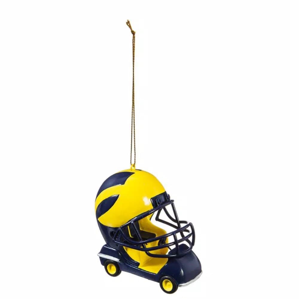 Team Sports America University of Michigan NCAA Football Helmet Field Cart Christmas Ornament