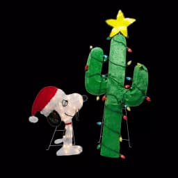 Peanuts 48 in. Peanuts Spike and Decorated Cactus 2D LED Pre-Lit Yard Decor thumbnail 1