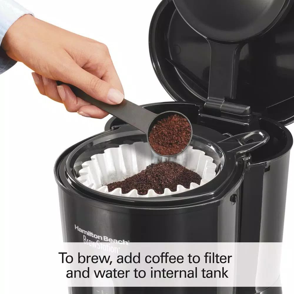 Hamilton Beach BrewStation 10-Cup Drip Coffee Maker with Internal Tank, Black