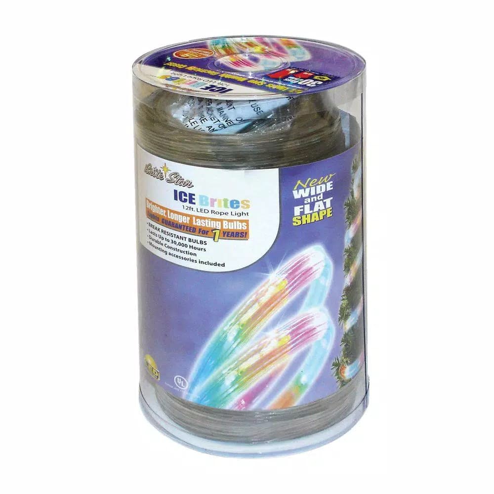 Brite Star 12 ft. 50-Light Multi-Color LED Flat Rope Light with 8-Function Controller