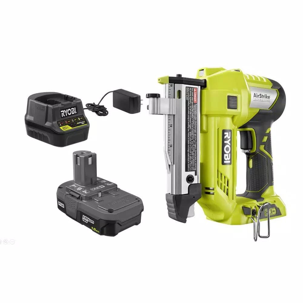 RYOBI 10 in. Sliding Compound Miter Saw and 18V ONE+ AirStrike Pin Nailer Kit