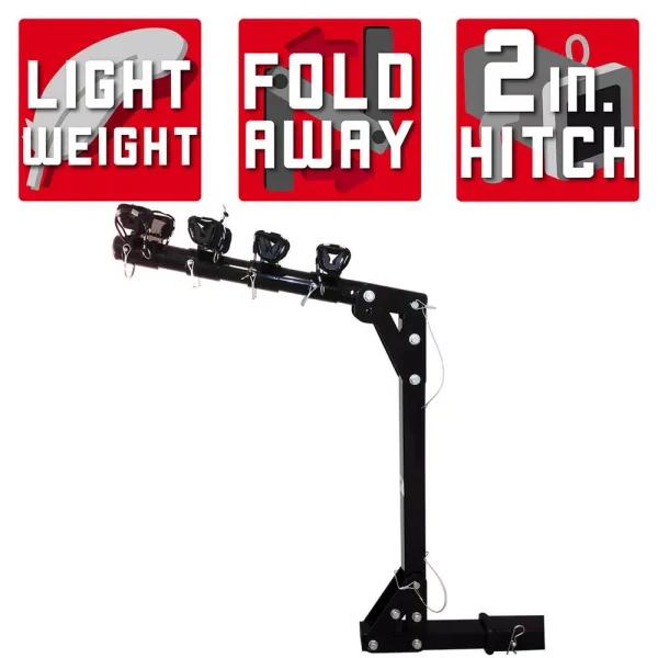 Detail K2 4-Bike Capacity Hitch Mounted Bike Rack with 1-1/4 in. Adapter, 100 lb. Capacity