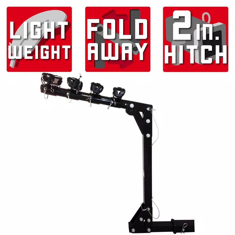 Detail K2 4-Bike Capacity Hitch Mounted Bike Rack with 1-1/4 in. Adapter, 100 lb. Capacity