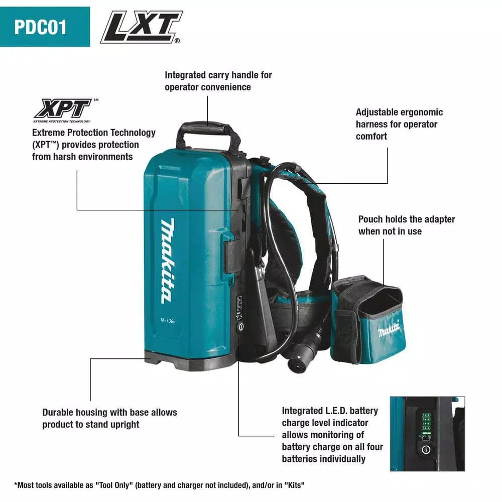 Makita 18V LXT and LXT X2 Portable Backpack Power Supply