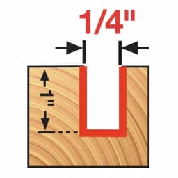 Diablo 1/4 in. x 1 in. Carbide Up Spiral Router Bit thumbnail 2