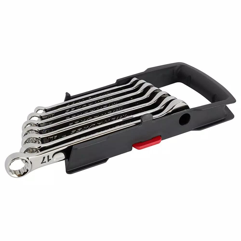 Milwaukee 7-Piece Metric Combination Wrench Set with MAX BITE Open-End Grip
