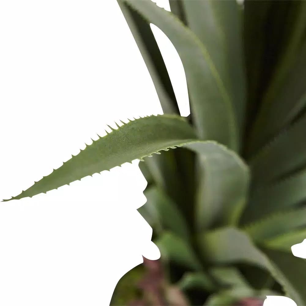 Nearly Natural 4 ft. Spiked Agave Artificial Plant in Black Plastic Pot