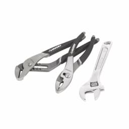 Husky 3-Piece Pliers and Wrench Set with Groove Joint, Slip Joint, and Double Speed Adjustable Wrench thumbnail 1