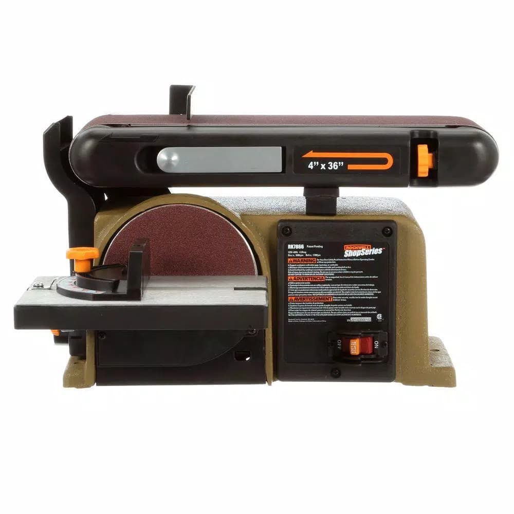 Shop Series Rockwell 4.3 Amp 2-in-1 Belt and Disc Sander, 4 in. x 36 in. Belt, 6 in. Disc