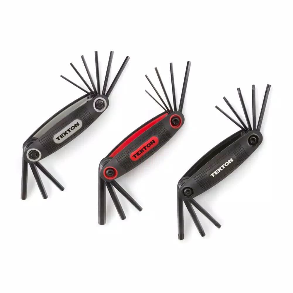 TEKTON 25-Piece Folding Hex Key Wrench Set - Inch, Metric, and Star Sizes