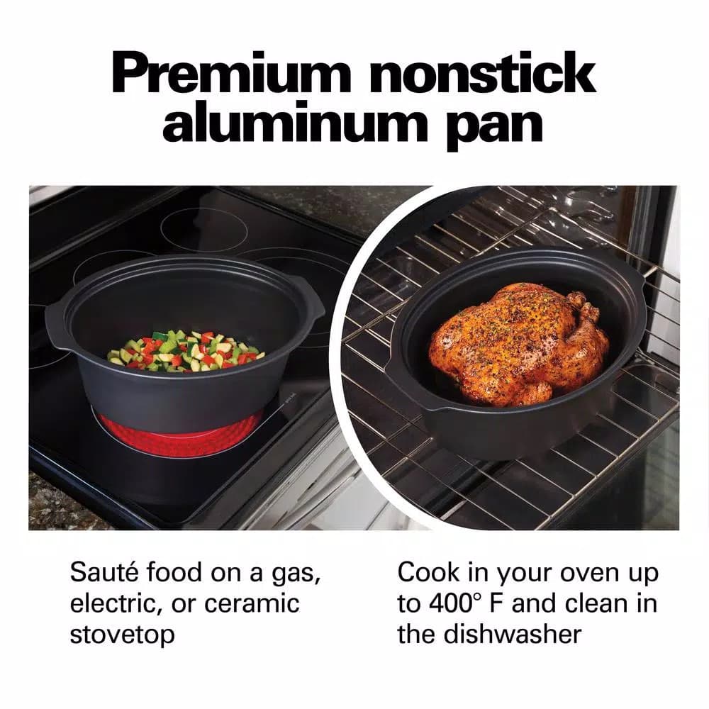 Hamilton Beach 6 Qt. Stovetop Sear and Cook Programmable Slow Cooker, Stainless Steel